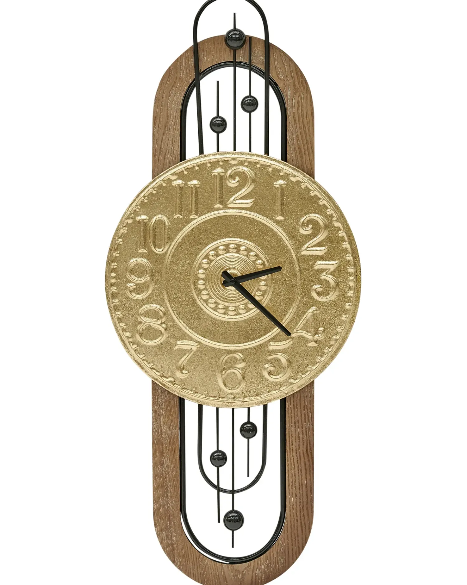Hot Beliani Orologio da parete NOBELIUM 36 cm Metallo Oro Oro Marrone Nero