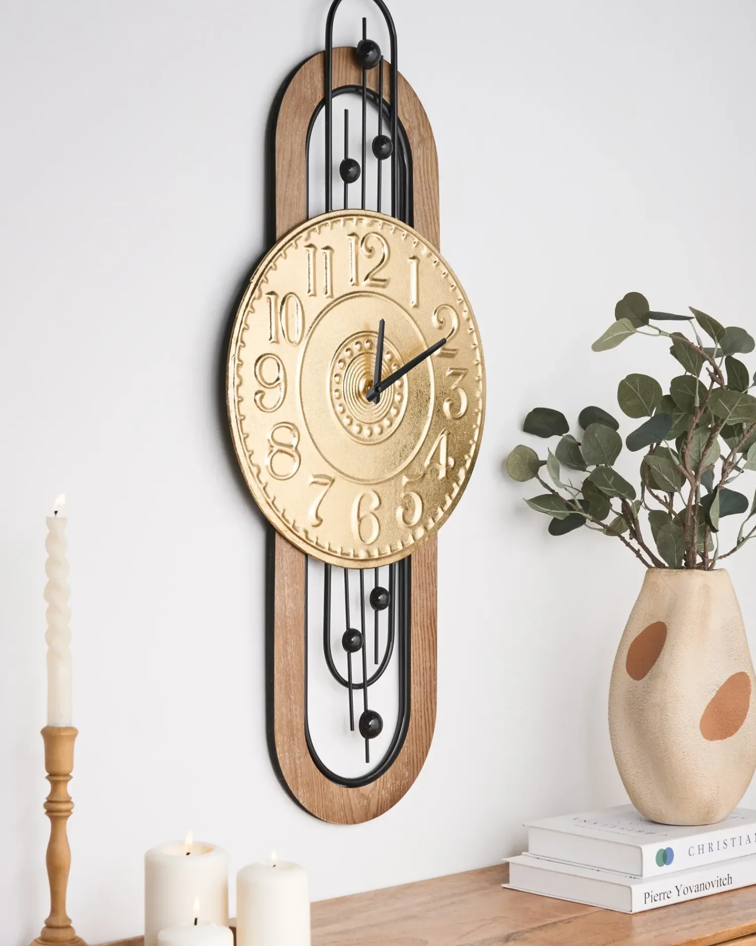 Hot Beliani Orologio da parete NOBELIUM 36 cm Metallo Oro Oro Marrone Nero
