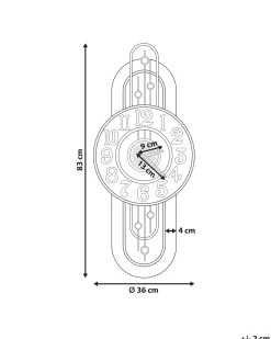 Hot Beliani Orologio da parete NOBELIUM 36 cm Metallo Oro Oro Marrone Nero