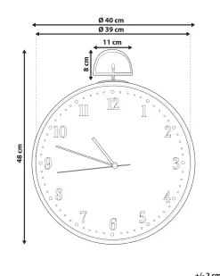 Beliani Orologio da parete OPFIKON 40 cm Marrone chiaro Beige Marrone Nero
