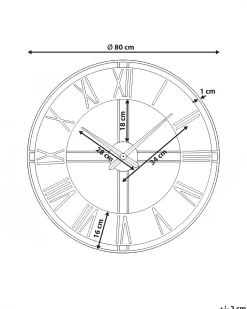 Best Beliani Orologio da parete PERIGNY 80 cm Metallo Nero Oro Nero