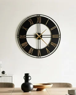 Best Beliani Orologio da parete PERIGNY 80 cm Metallo Nero Oro Nero