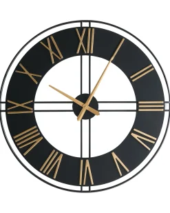 Best Beliani Orologio da parete PERIGNY 80 cm Metallo Nero Oro Nero