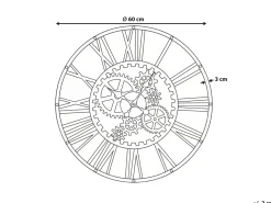 Best Beliani Orologio da parete PETRER 60 cm Metallo Nero
