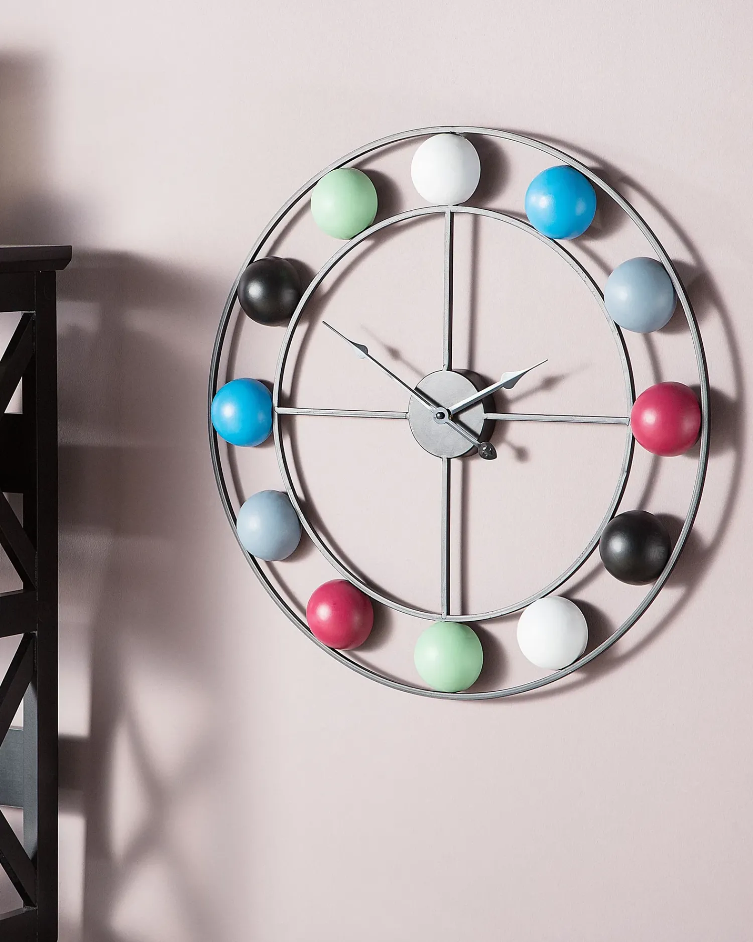 Online Beliani Orologio da parete REIDEN 56 cm Metallo Multicolore Grigio Nero Rosso Multicolore