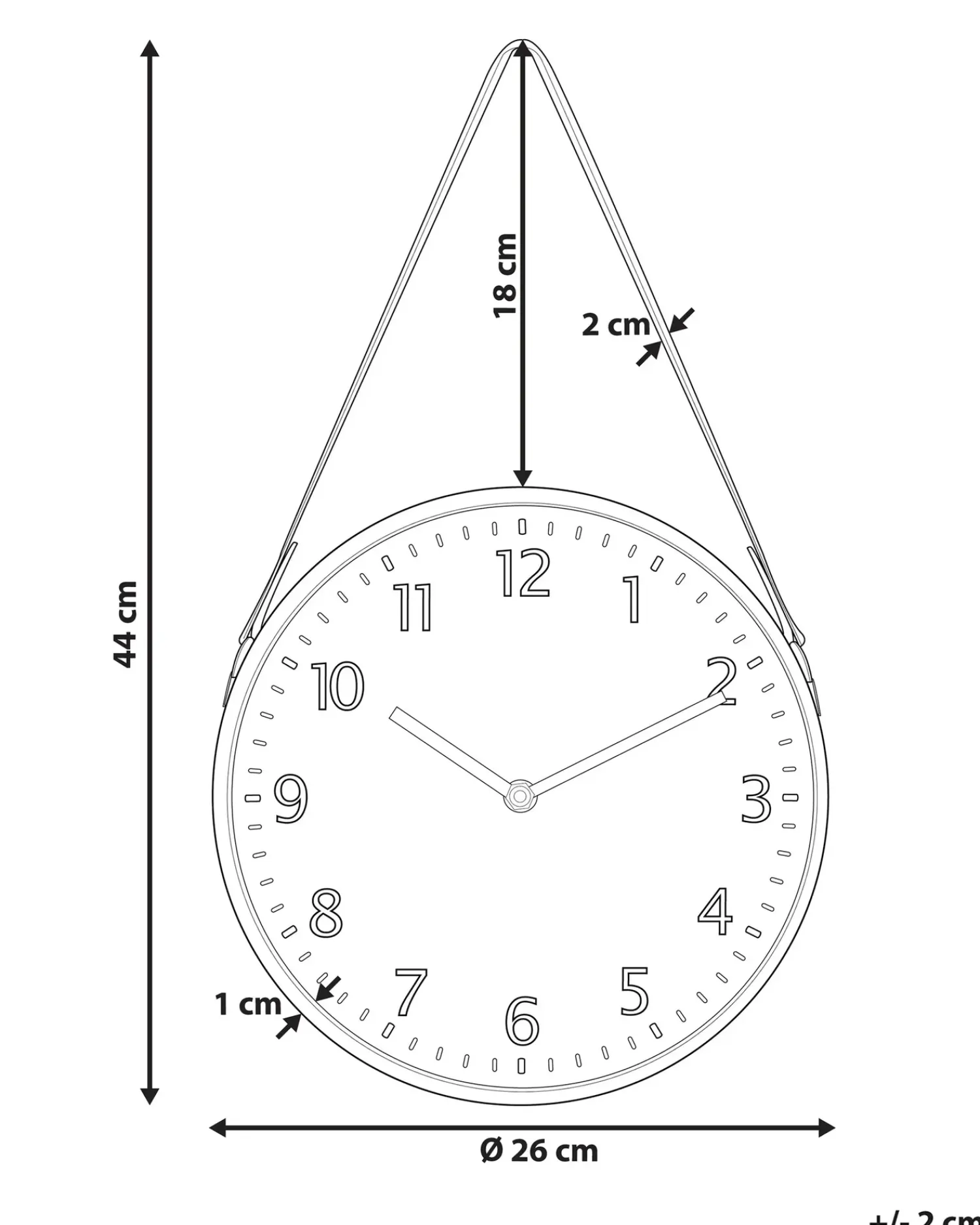 Beliani Orologio da parete RENENS 26 cm Marrone Bianco Marrone