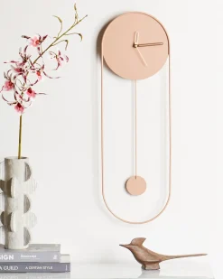 Outlet Beliani Orologio da parete SALVAN 20 cm Metallo pesca Rosa