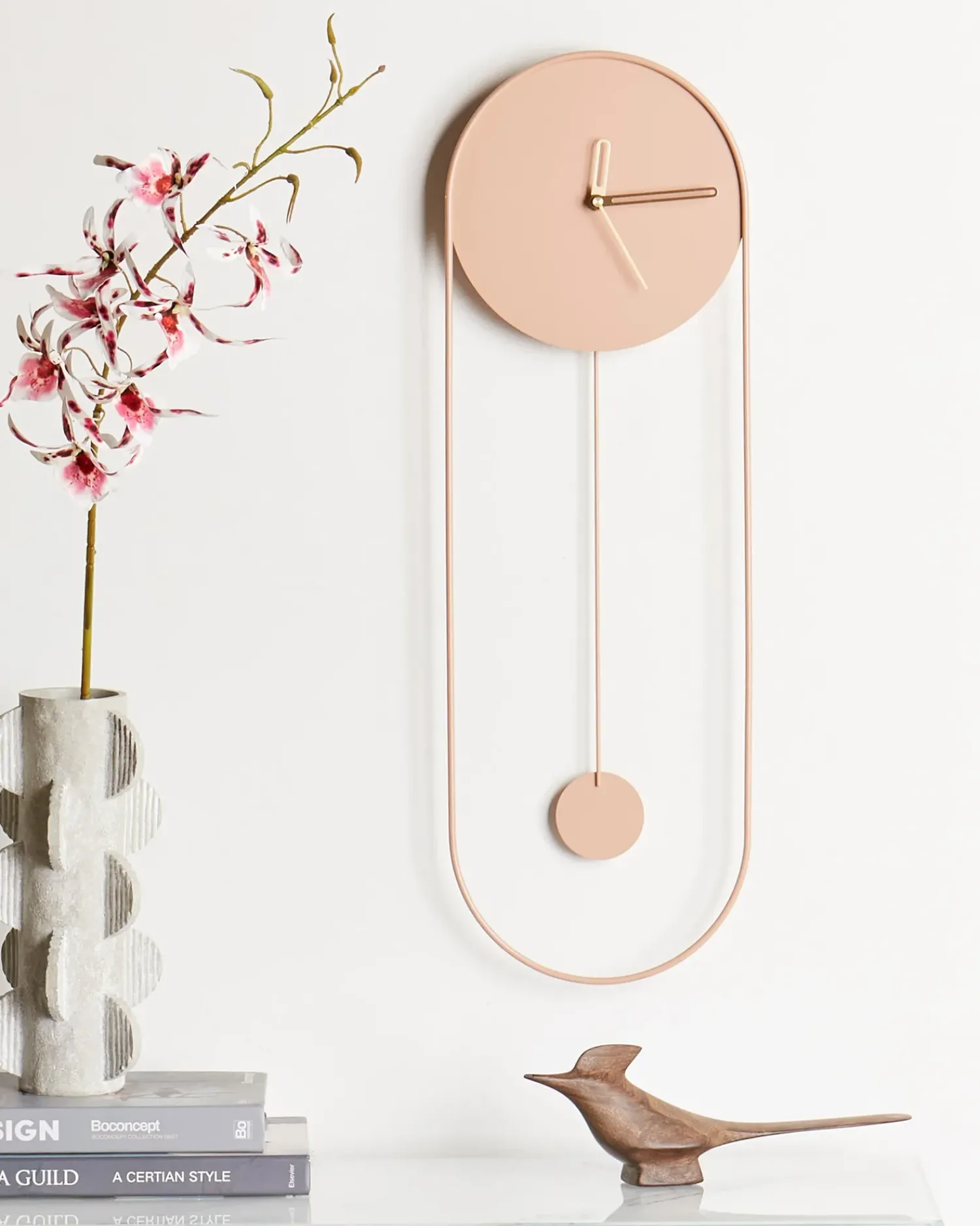 Outlet Beliani Orologio da parete SALVAN 20 cm Metallo pesca Rosa