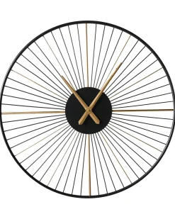 Hot Beliani Orologio da parete SAZAIS 80 cm Metallo Nero Oro Nero