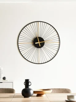 Hot Beliani Orologio da parete SAZAIS 80 cm Metallo Nero Oro Nero
