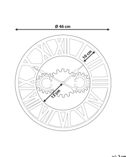 New Beliani Orologio da parete SEON 46 cm Metallo Argento Oro Argento