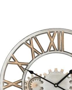 New Beliani Orologio da parete SEON 46 cm Metallo Argento Oro Argento