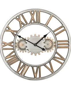 New Beliani Orologio da parete SEON 46 cm Metallo Argento Oro Argento
