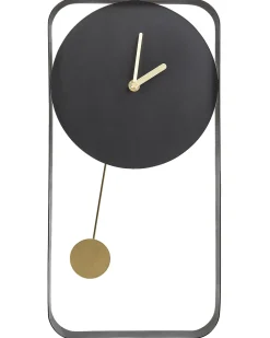 Clearance Beliani Orologio da parete SERVOZ 21 cm Metallo Nero Oro Nero