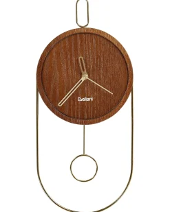 Beliani Orologio da parete SIERRE 20 cm Marrone scuro Marrone Oro