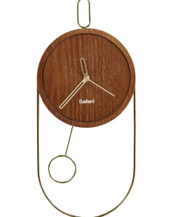 Beliani Orologio da parete SIERRE 20 cm Marrone scuro Marrone Oro