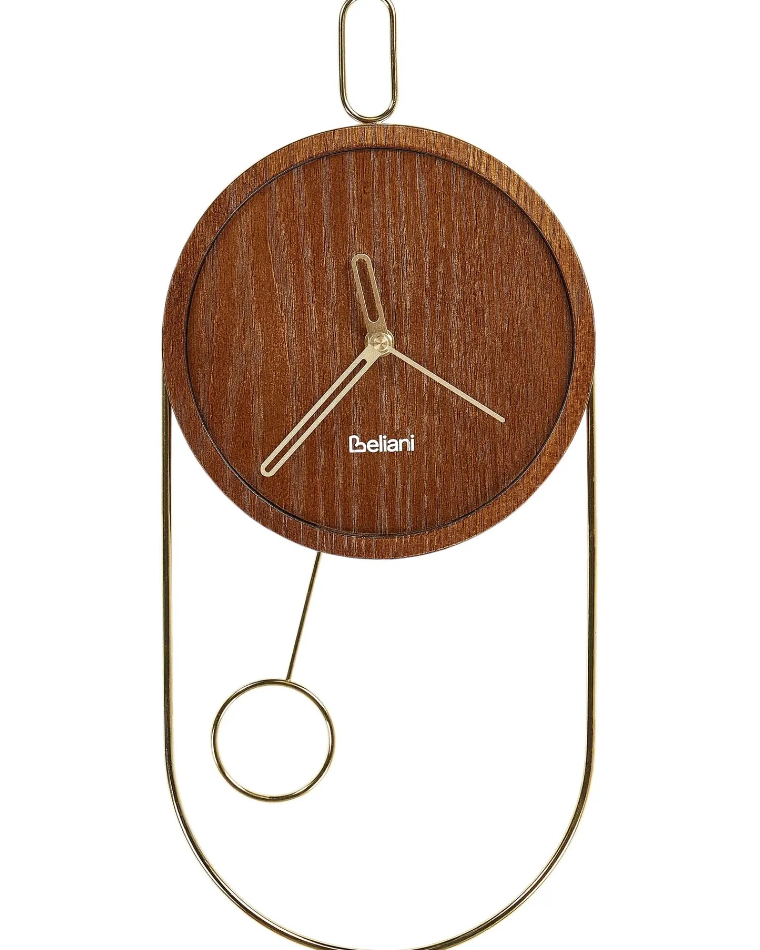 Beliani Orologio da parete SIERRE 20 cm Marrone scuro Marrone Oro