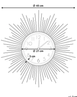 Sale Beliani Orologio da parete SOLURA 45 cm Metallo Oro Oro Grigio