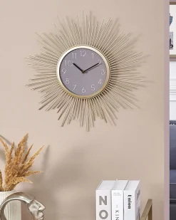 Sale Beliani Orologio da parete SOLURA 45 cm Metallo Oro Oro Grigio