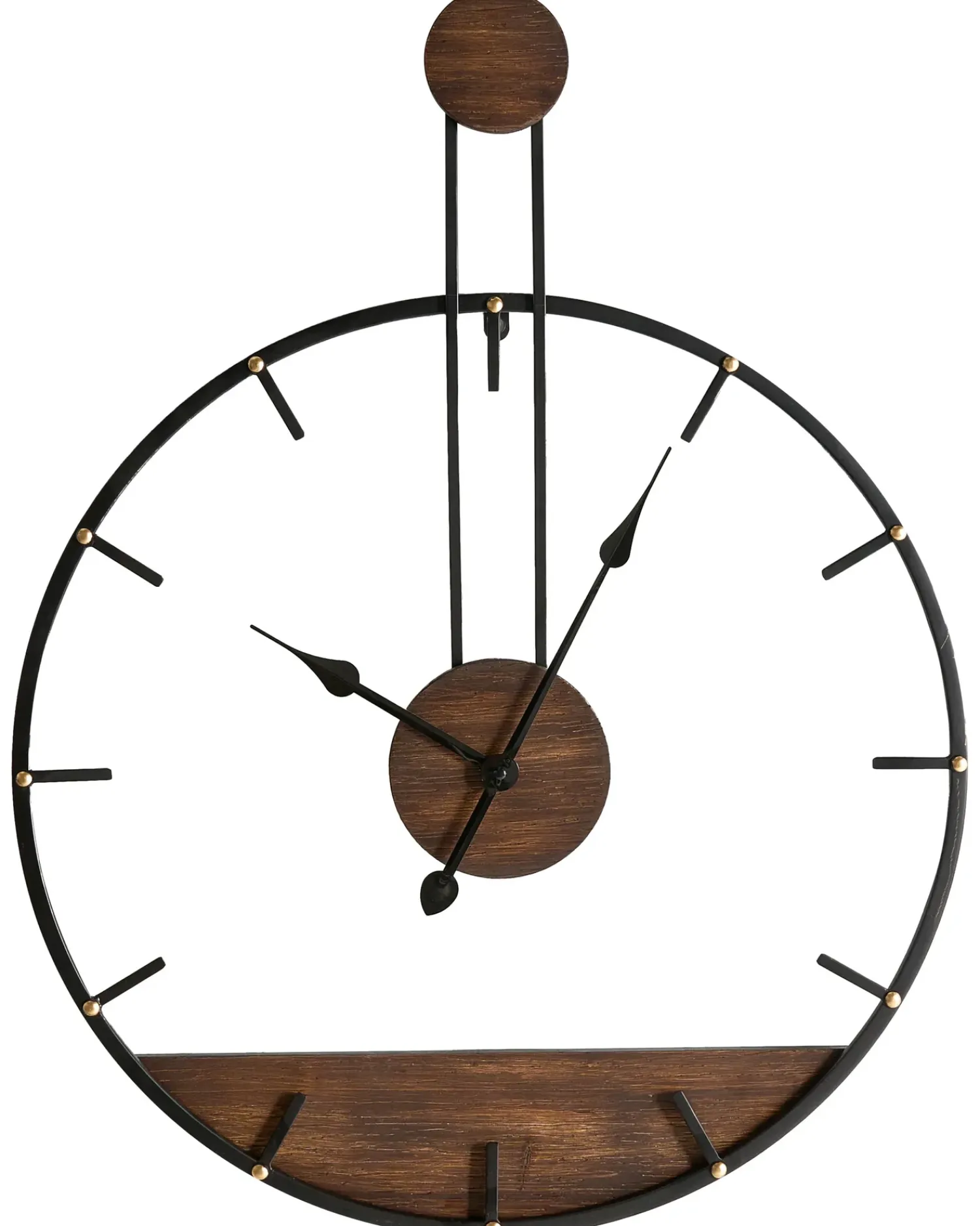 Outlet Beliani Orologio da parete TAUGON 60 cm Metallo Nero Marrone Nero