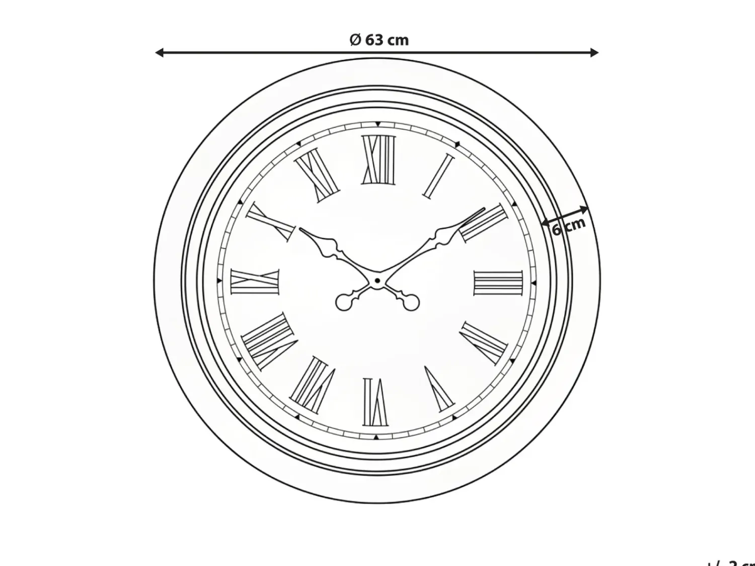 Outlet Beliani Orologio da parete VILLENA 63 cm Nero Oro Nero