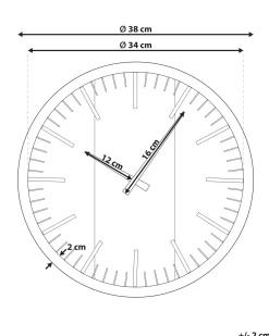 Beliani Orologio da parete VILLORA 38 cm Marrone/Nero Marrone Nero