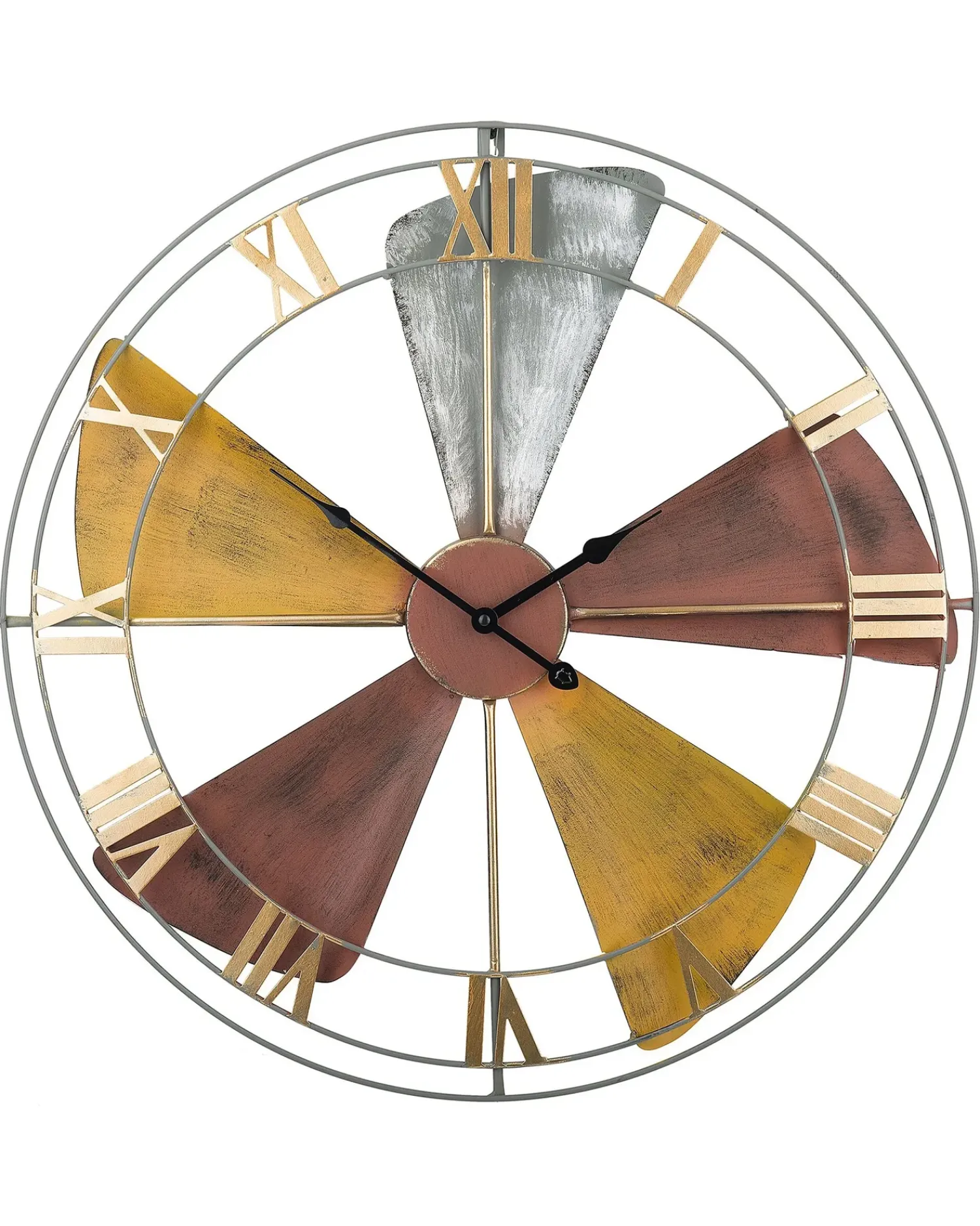 Clearance Beliani Orologio da parete WIKON 60 cm Metallo Multicolore Argento Oro Ottone Multicolore