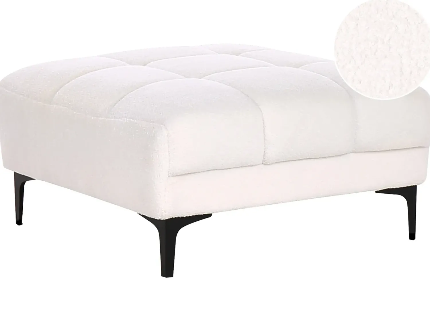 New Beliani ALNES Bouclé Bianco Bianco Nero