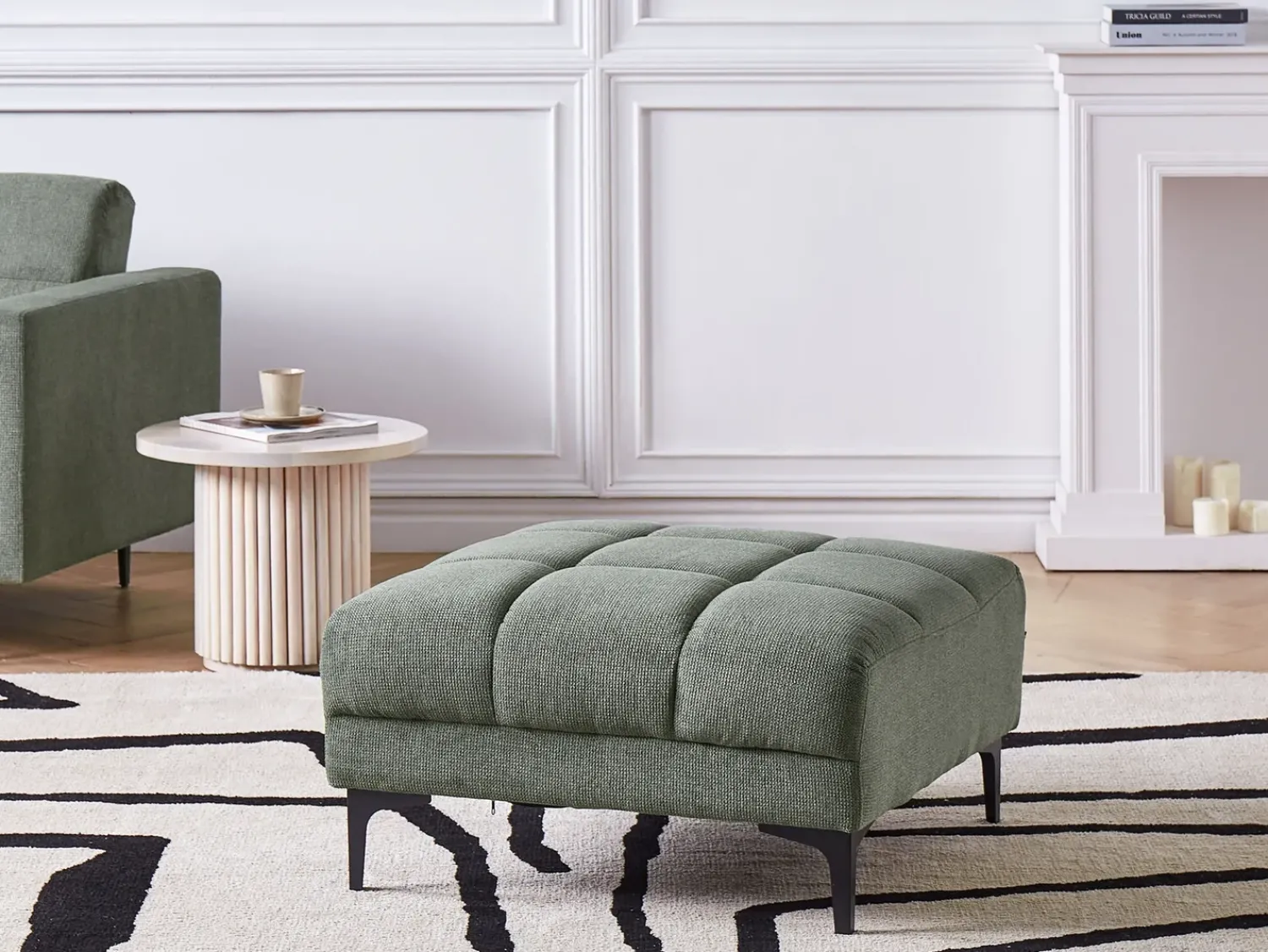 Outlet Beliani ALNES Tessuto Verde scuro Nero Verde