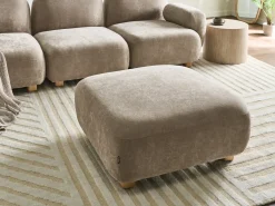 New Beliani AMLI Tessuto Beige Beige Marrone