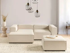 Outlet Beliani ARDAL Tessuto Beige Beige Nero