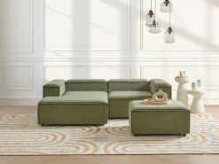 Outlet Beliani ARDAL Velluto a coste Verde Nero Verde