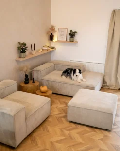Clearance Beliani ARDAL Velluto a coste Tortora Beige Nero