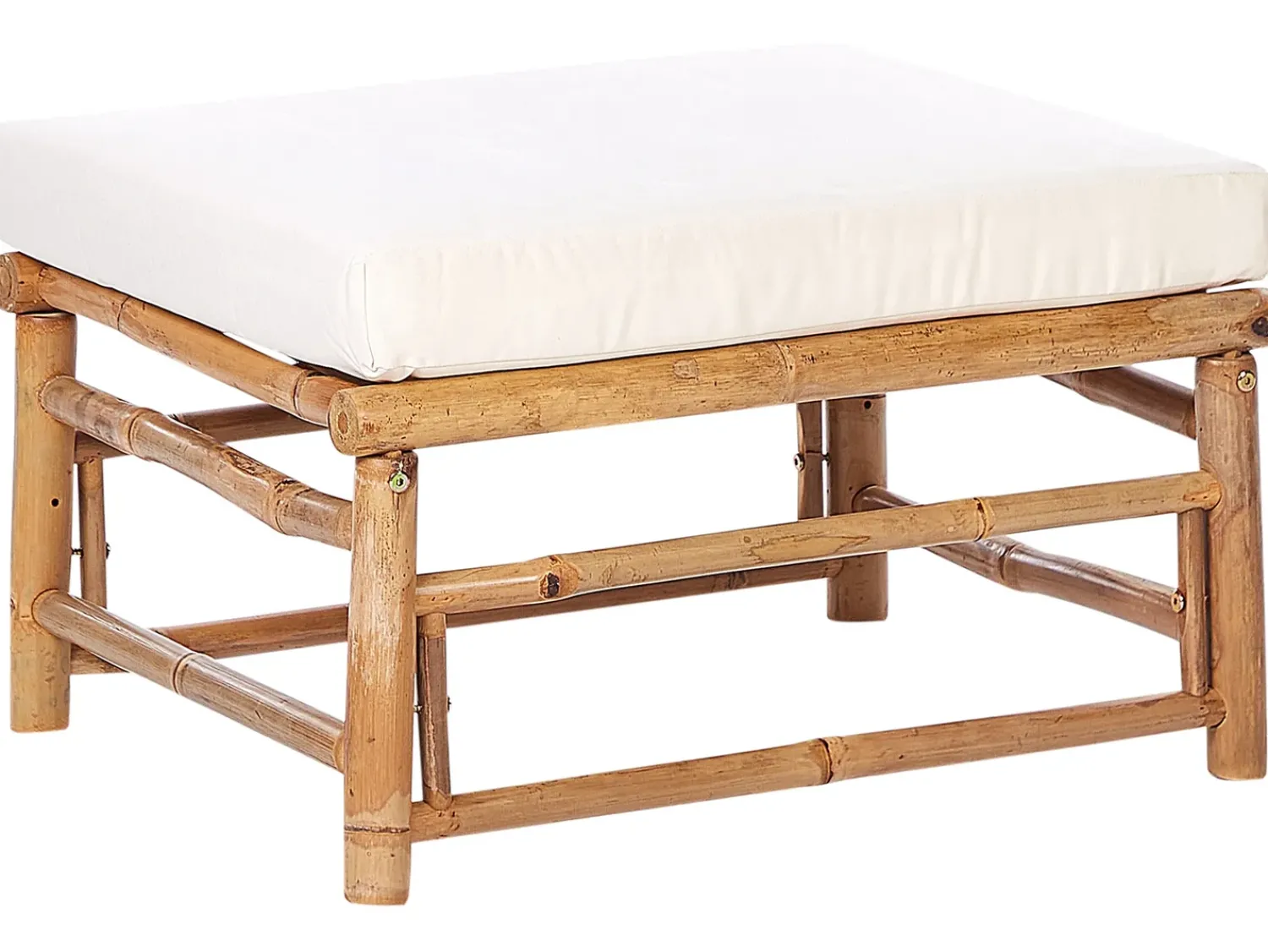 Clearance Beliani Ottomana da giardino CERRETO Bambù Bianco sporco Bianco Marrone