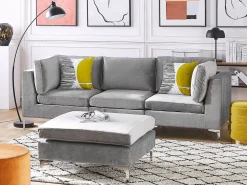 Clearance Beliani EVJA Velluto Grigio