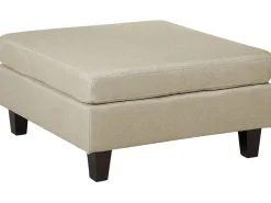 Sale Beliani Ottomana FEVIK Tessuto Beige Beige Nero