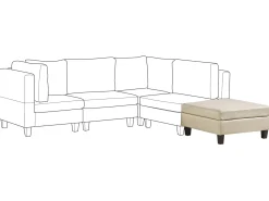 Sale Beliani Ottomana FEVIK Tessuto Beige Beige Nero