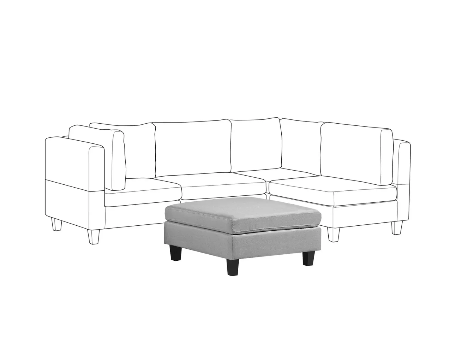 Discount Beliani FEVIK Tessuto Grigio chiaro Grigio Nero