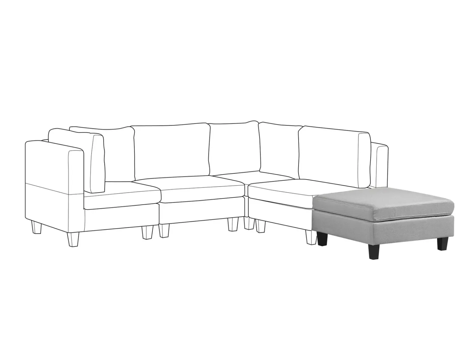 Discount Beliani FEVIK Tessuto Grigio chiaro Grigio Nero