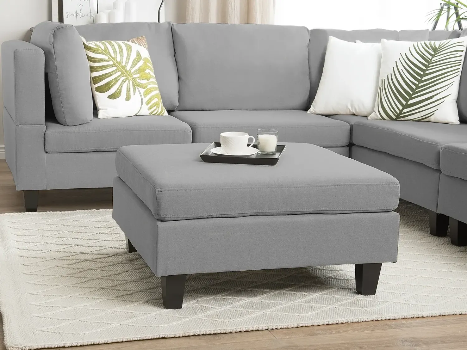 Discount Beliani FEVIK Tessuto Grigio chiaro Grigio Nero