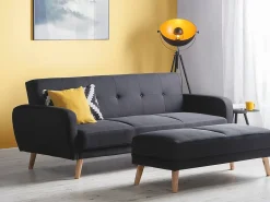 New Beliani FLORLI Tessuto Nero Marrone Nero