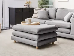 New Beliani HEDEN Tessuto Grigio Marrone Grigio