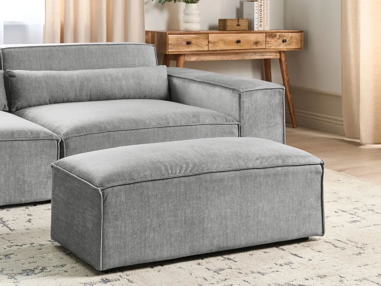 Outlet Beliani HELLNAR Tessuto Grigio