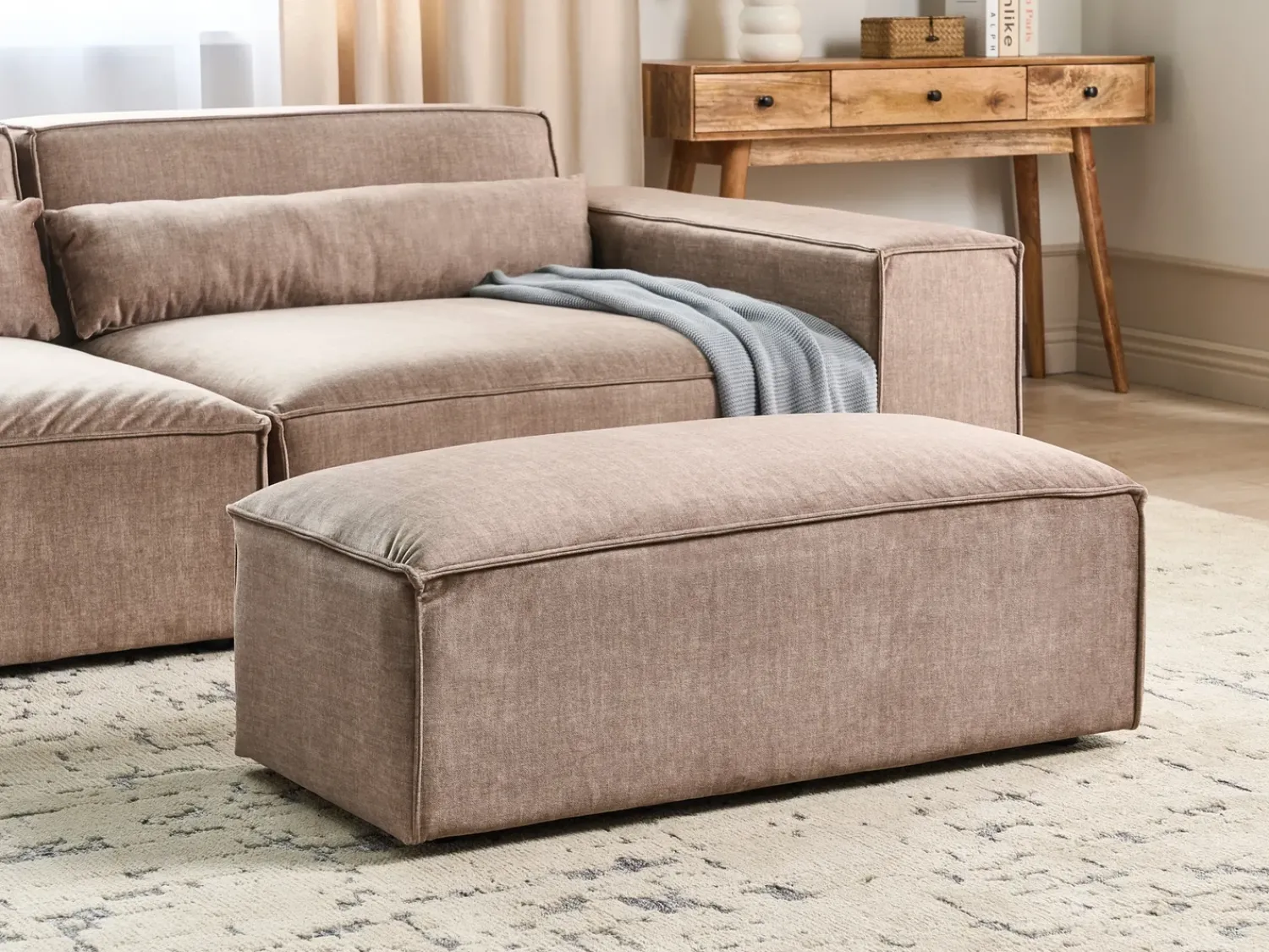 Clearance Beliani HELLNAR Tessuto chiaro Marrone