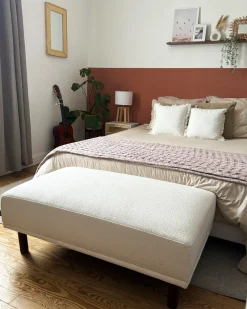 New Beliani HOLT Bouclé Bianco Bianco Marrone