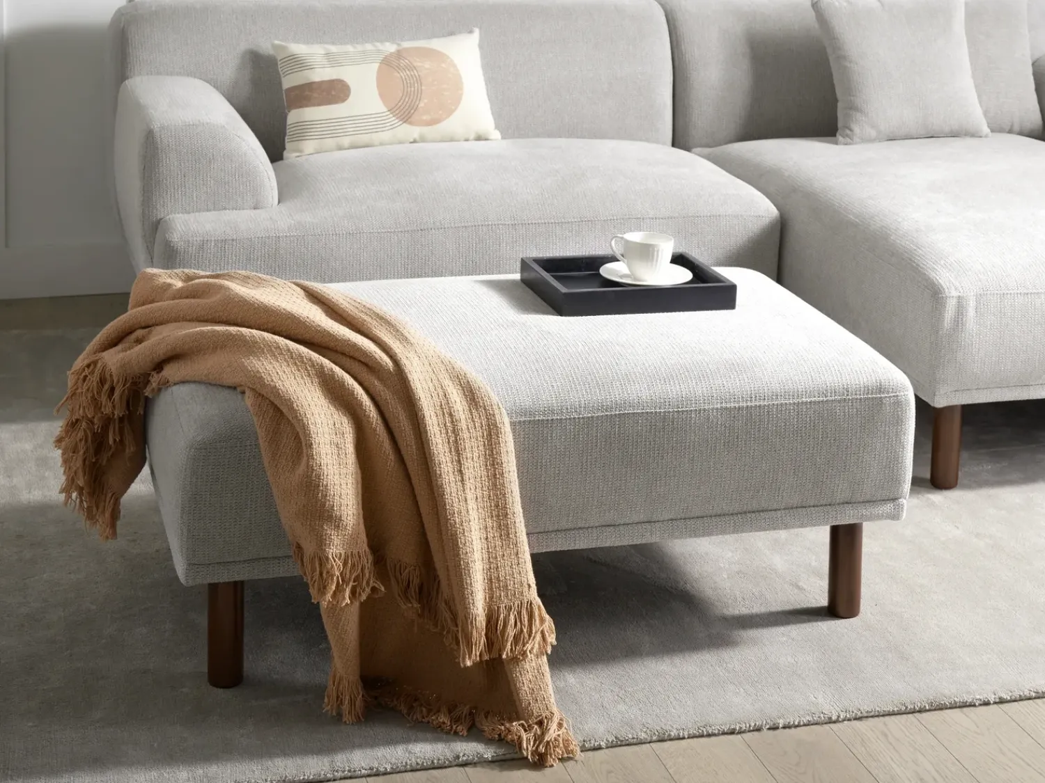Best Beliani HOLT Tessuto Grigio chiaro Marrone Grigio