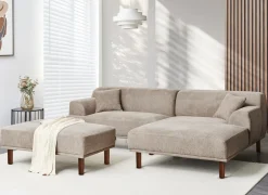 Discount Beliani HOLT Tessuto Tortora Beige Marrone