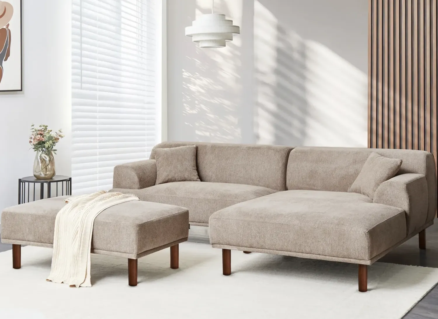 Discount Beliani HOLT Tessuto Tortora Beige Marrone