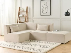 Online Beliani LEMVIG Velluto a coste chiaro Beige