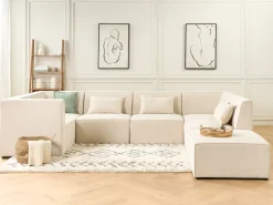 Online Beliani LEMVIG Velluto a coste chiaro Beige